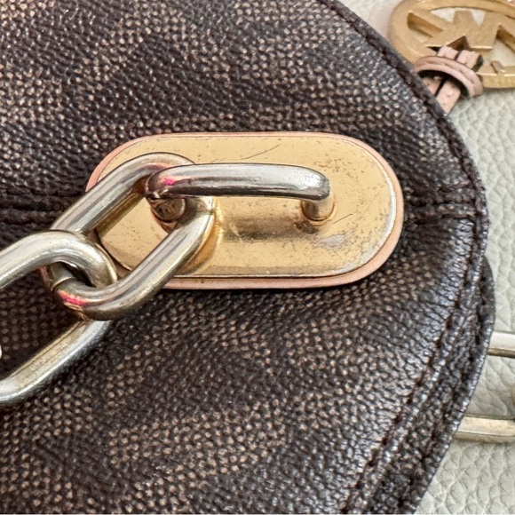 Michael Kors Brown Shoulder Bag with Signature Monogram - Picture 7 of 16